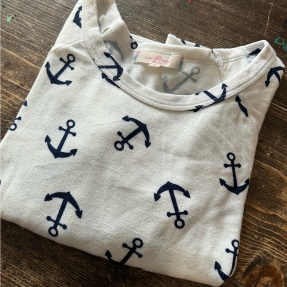 NAUTICAL lightweight crew neck⚓️Winter white with navy design- zoom in for deets